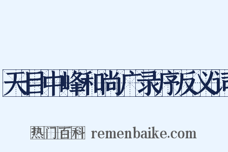 天目中峰和尚广录序反义词是什么意思的图片